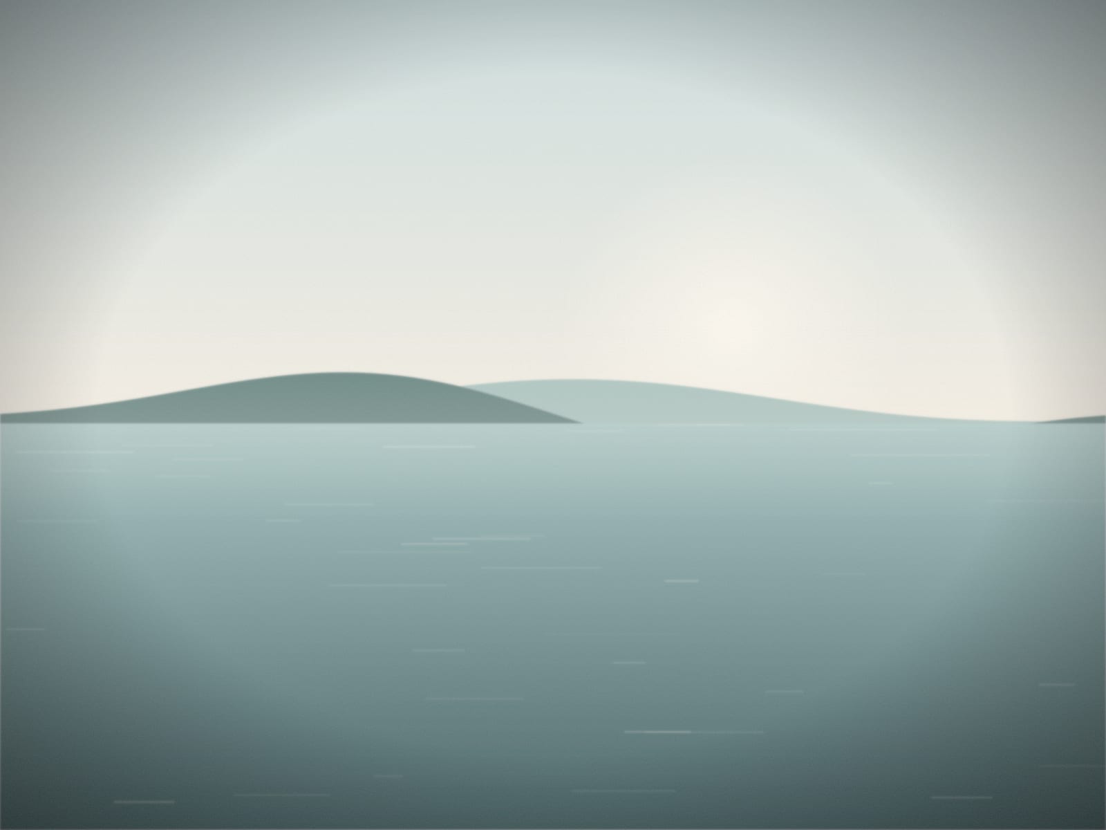 The same sea in soft morning light