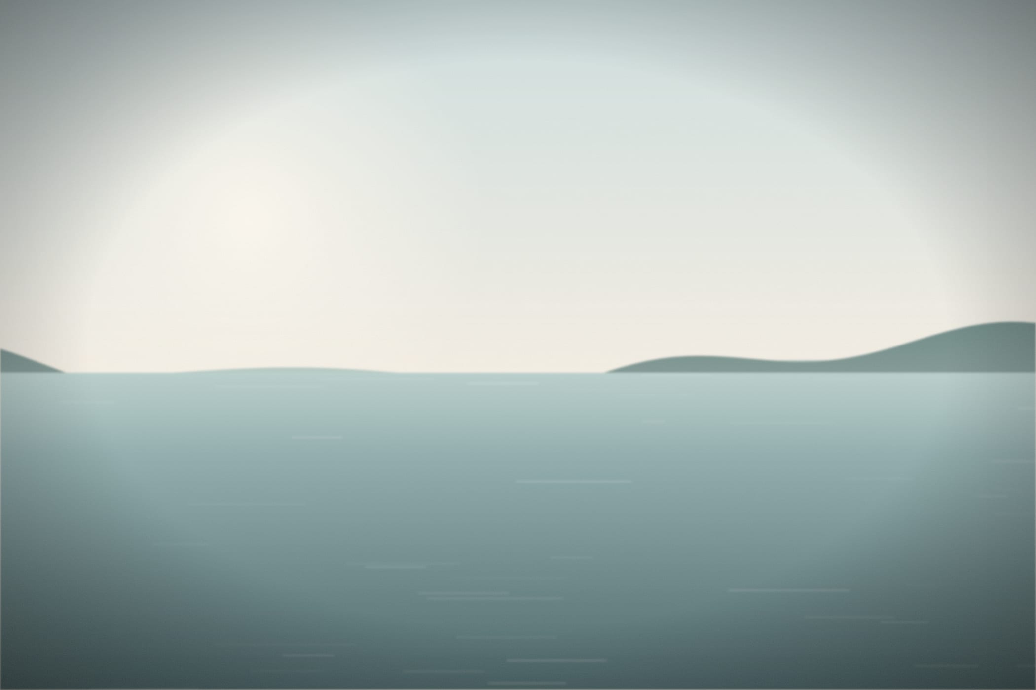 Morning light over a flat sea