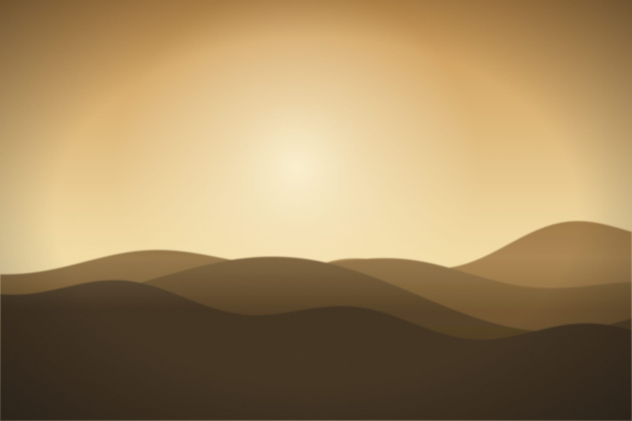 Golden haze over a long ridge