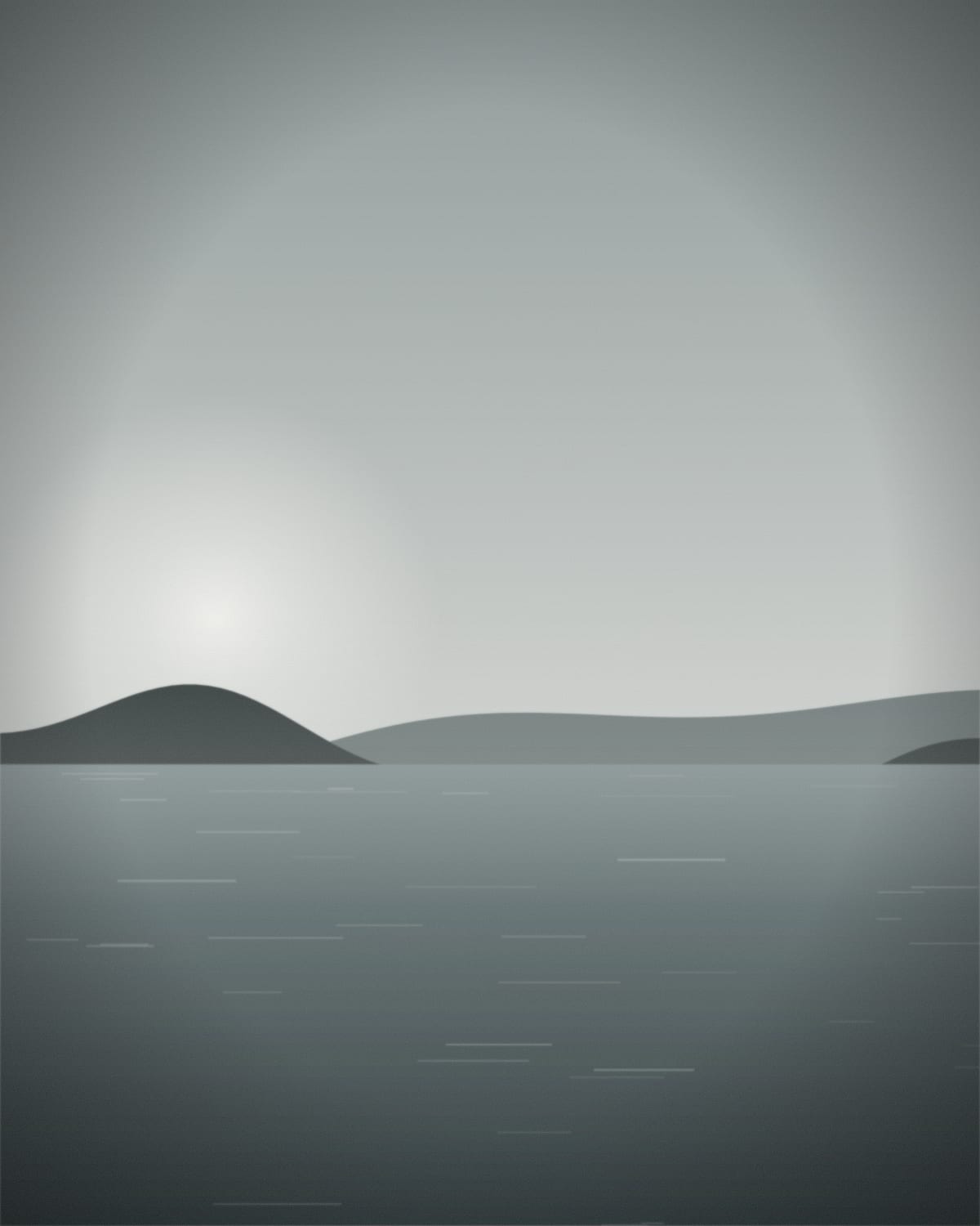 Portrait placeholder: a grey sea under cloud