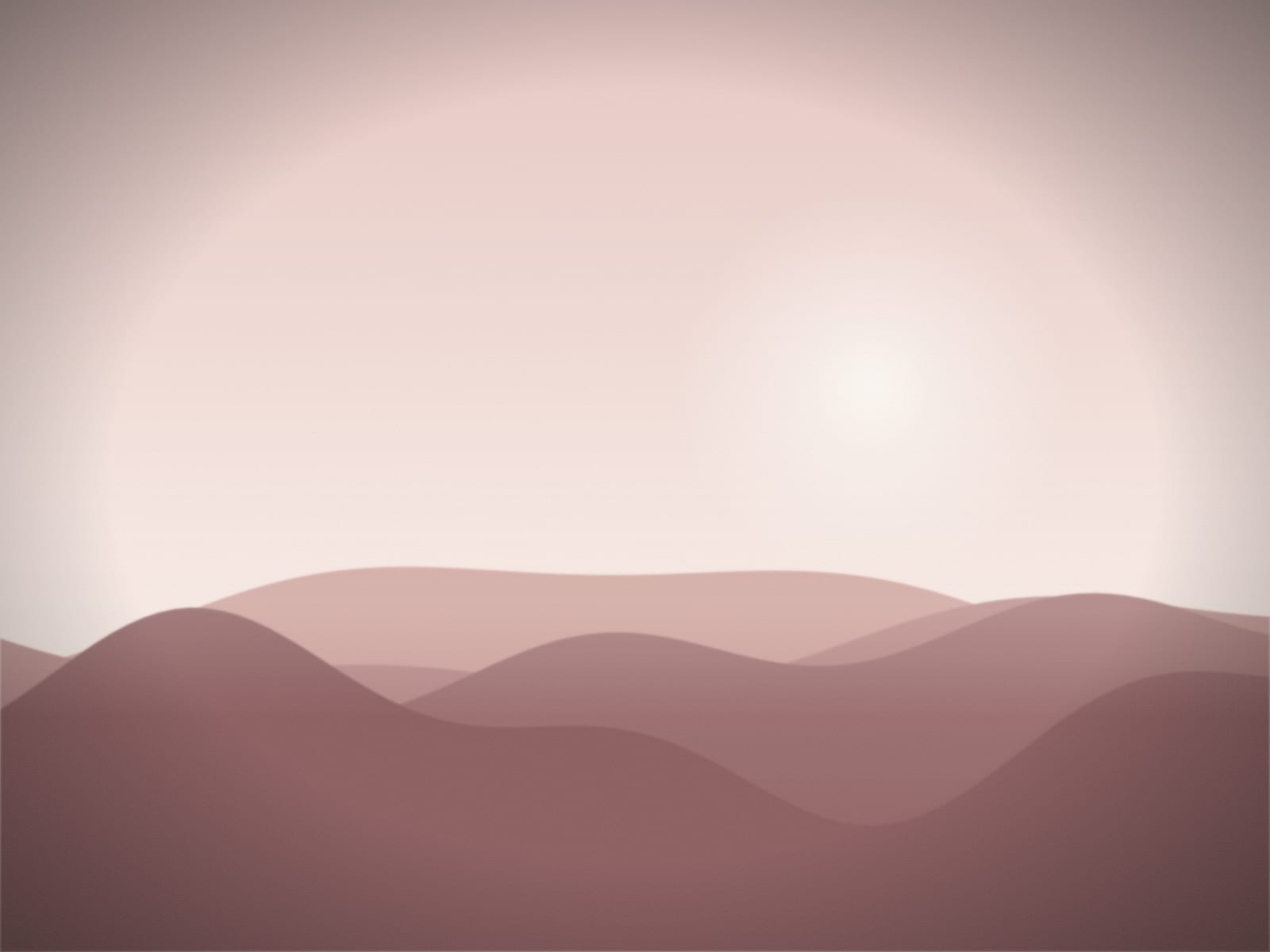 A pale sky over a still sea