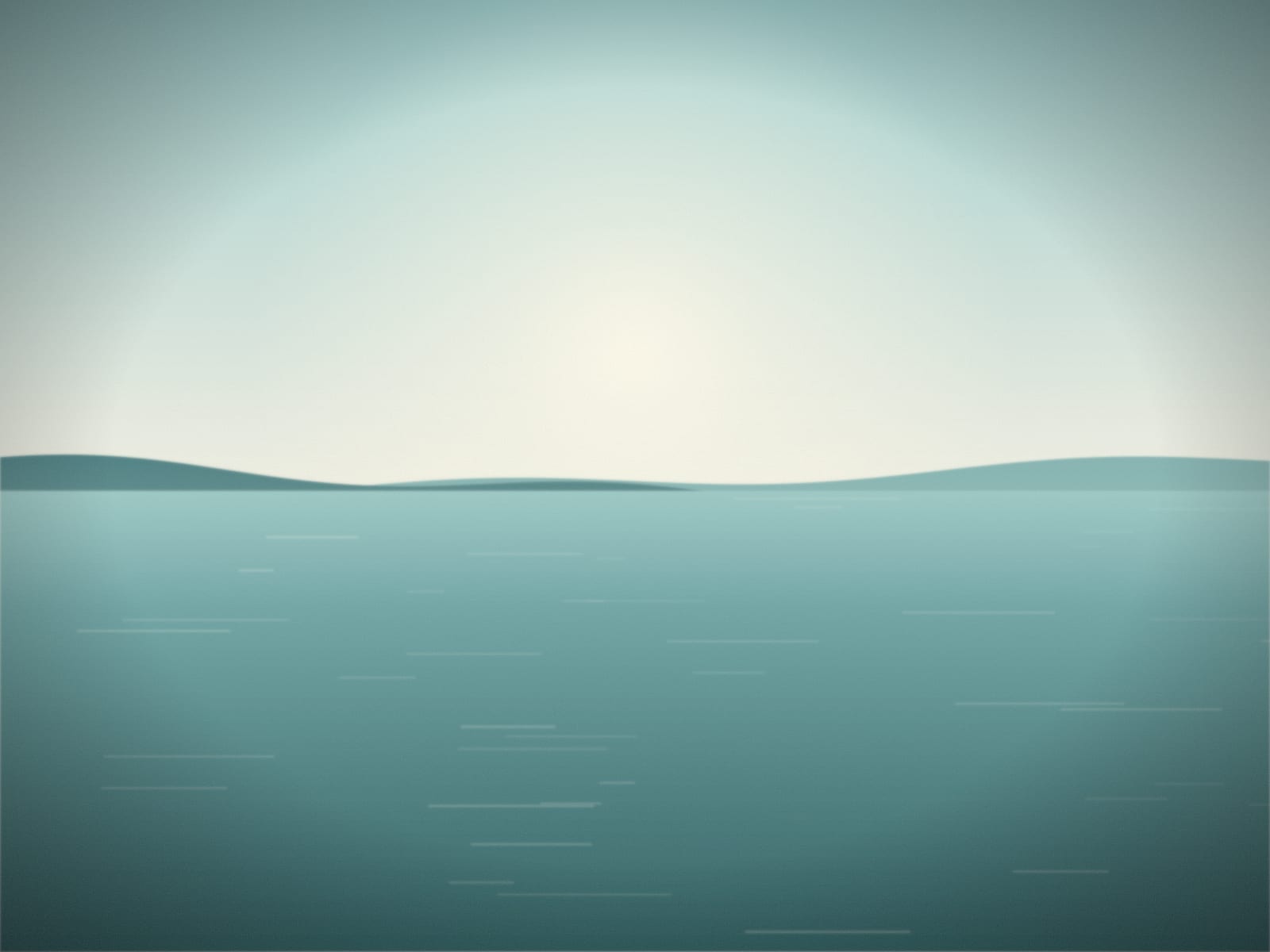 Blue-green water under pale cloud