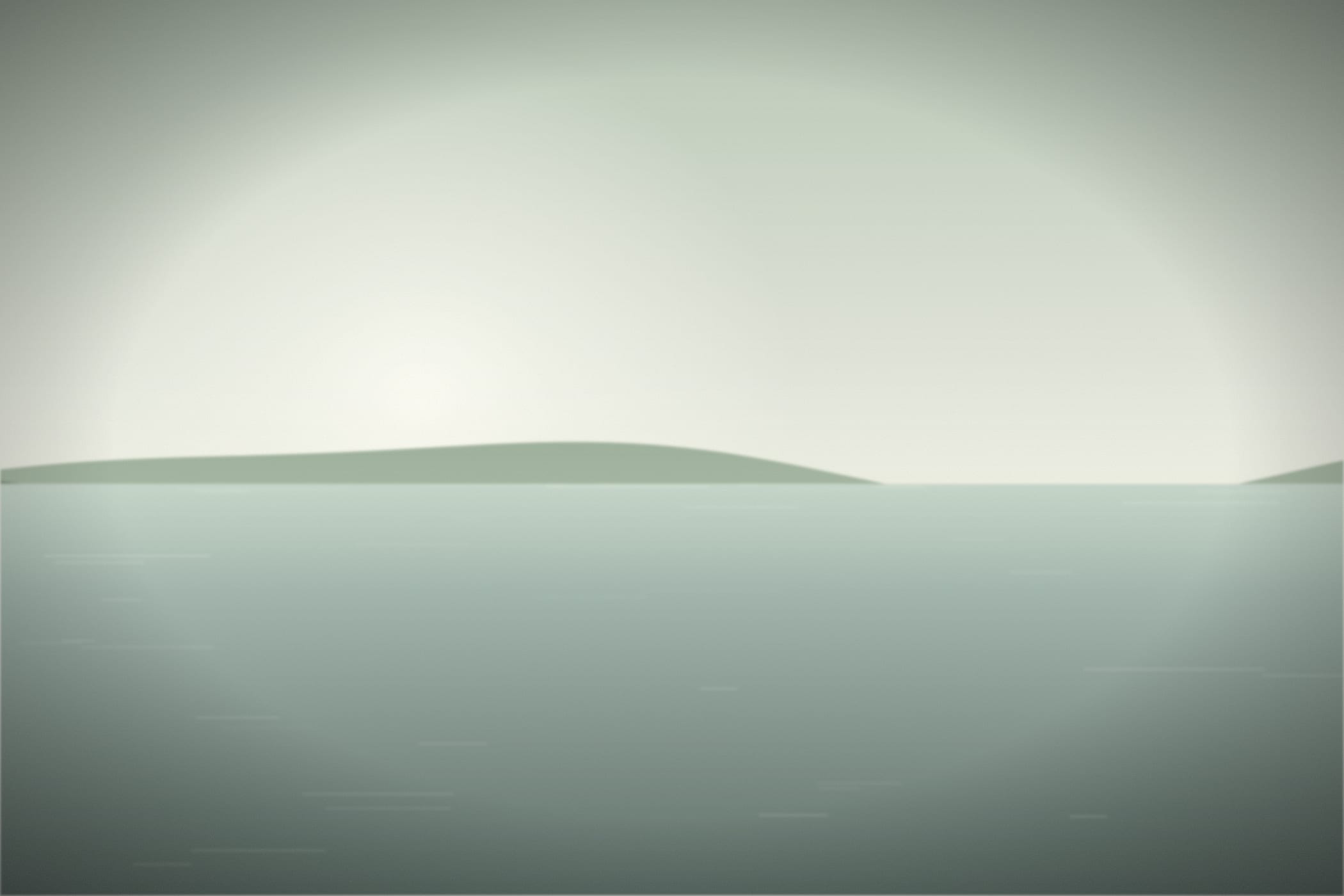 Soft green hills and a quiet bay