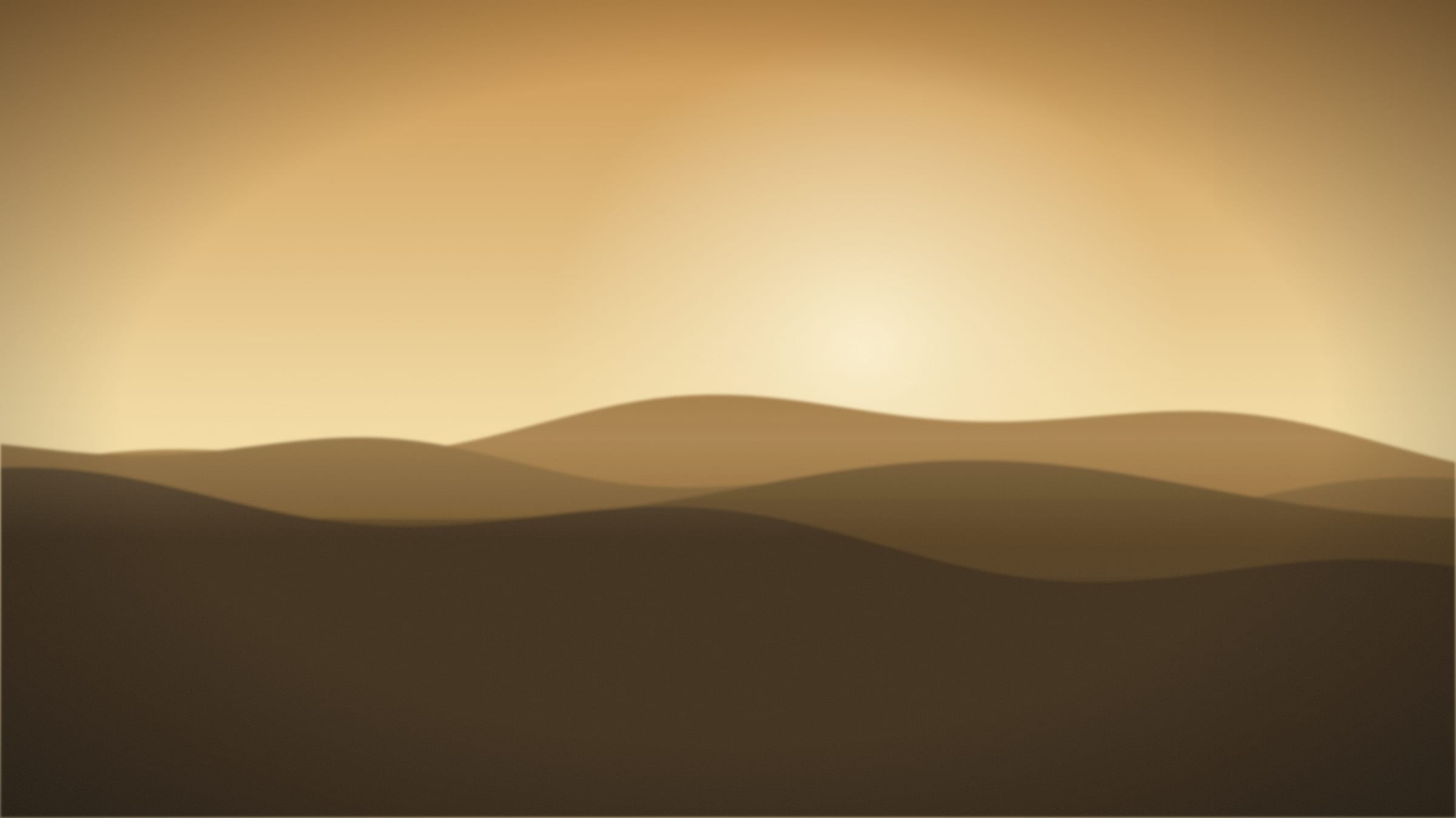 Golden haze over a wide field