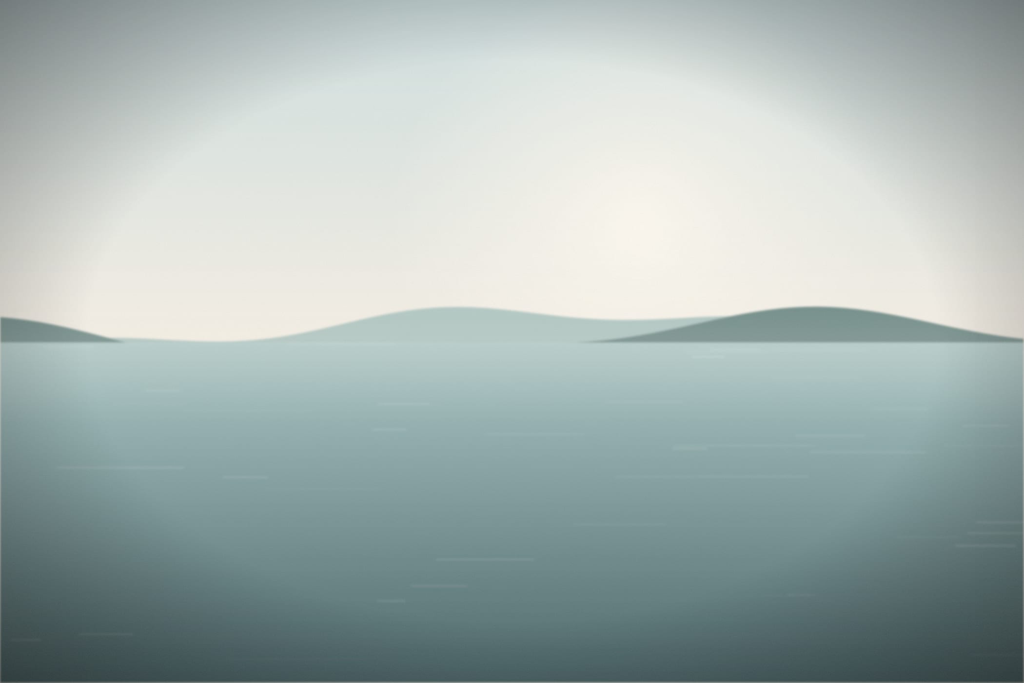 Soft morning light over still water