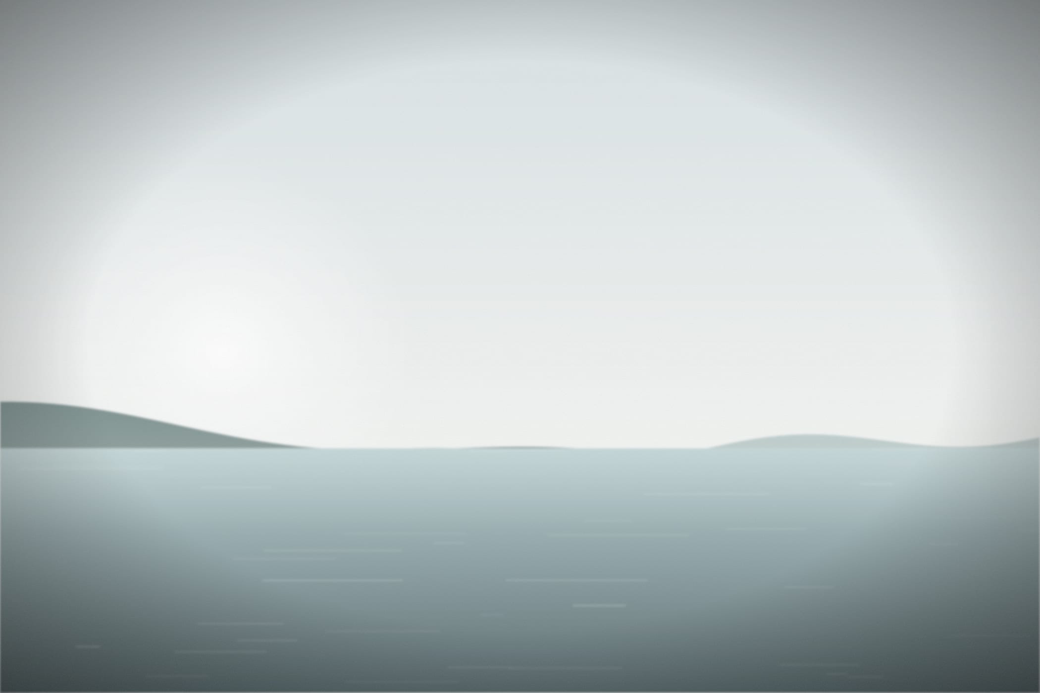 Grey mist over a pale horizon