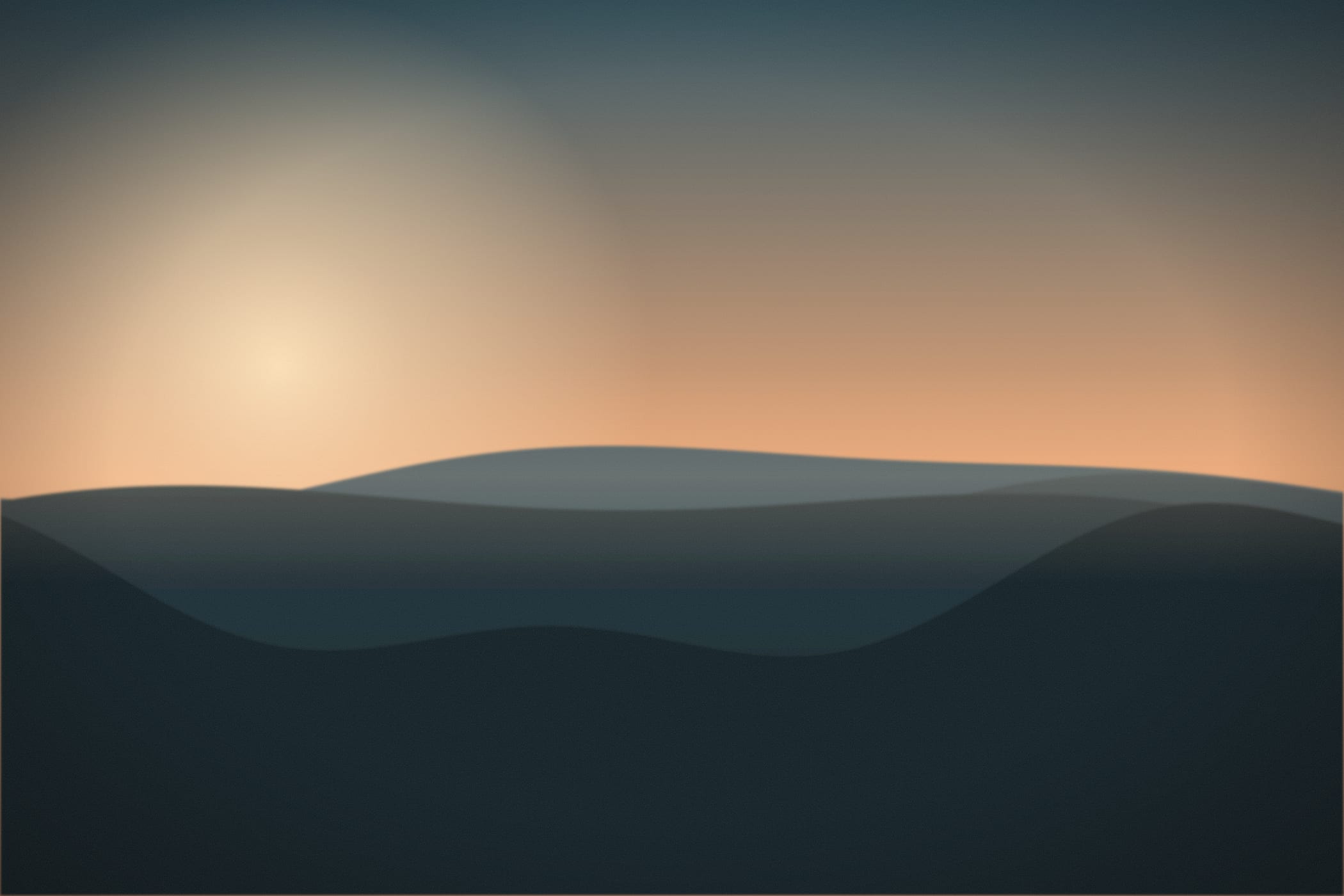 Dusky sky over a wide bay