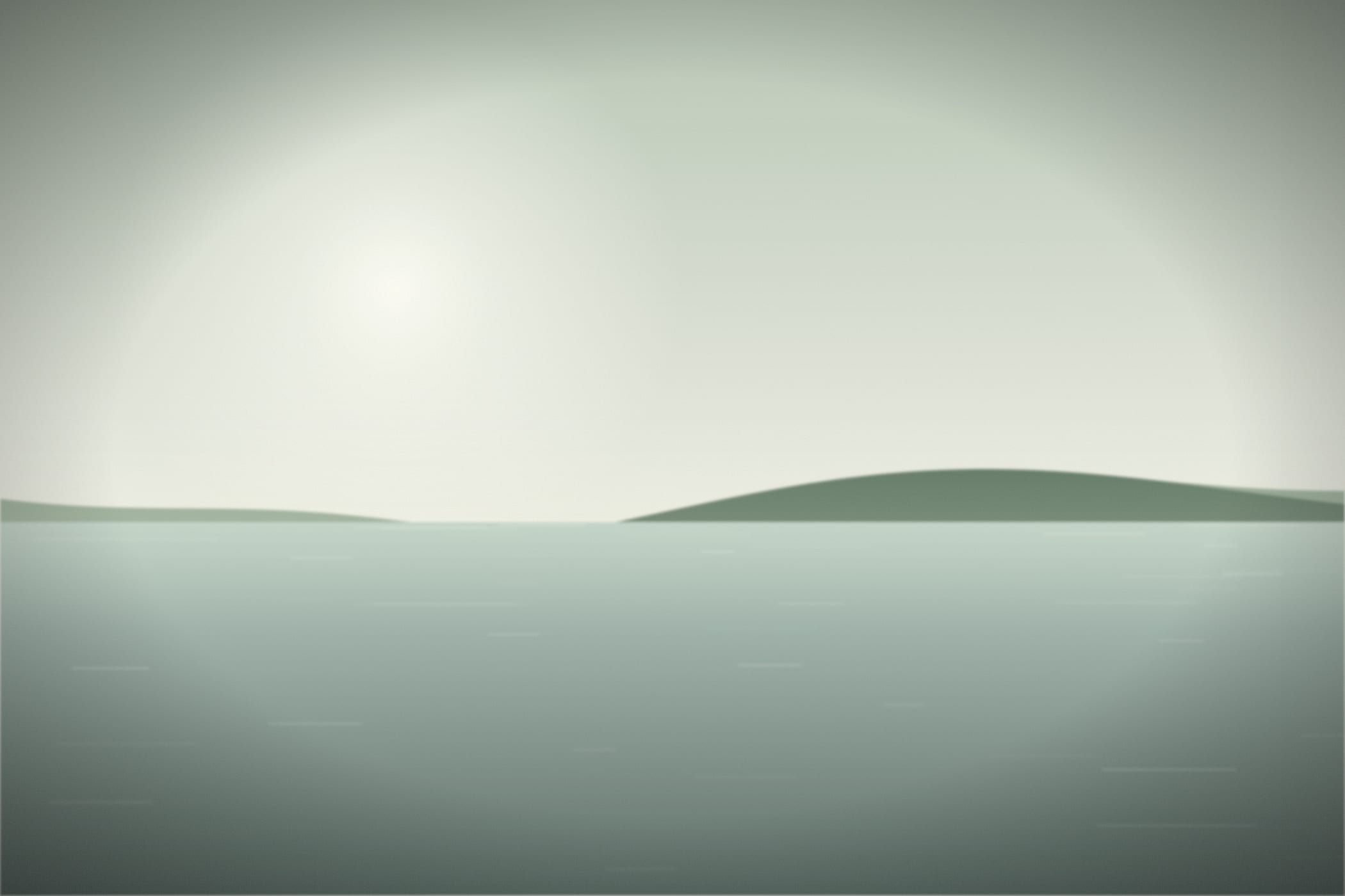 Sage-green slopes in soft light