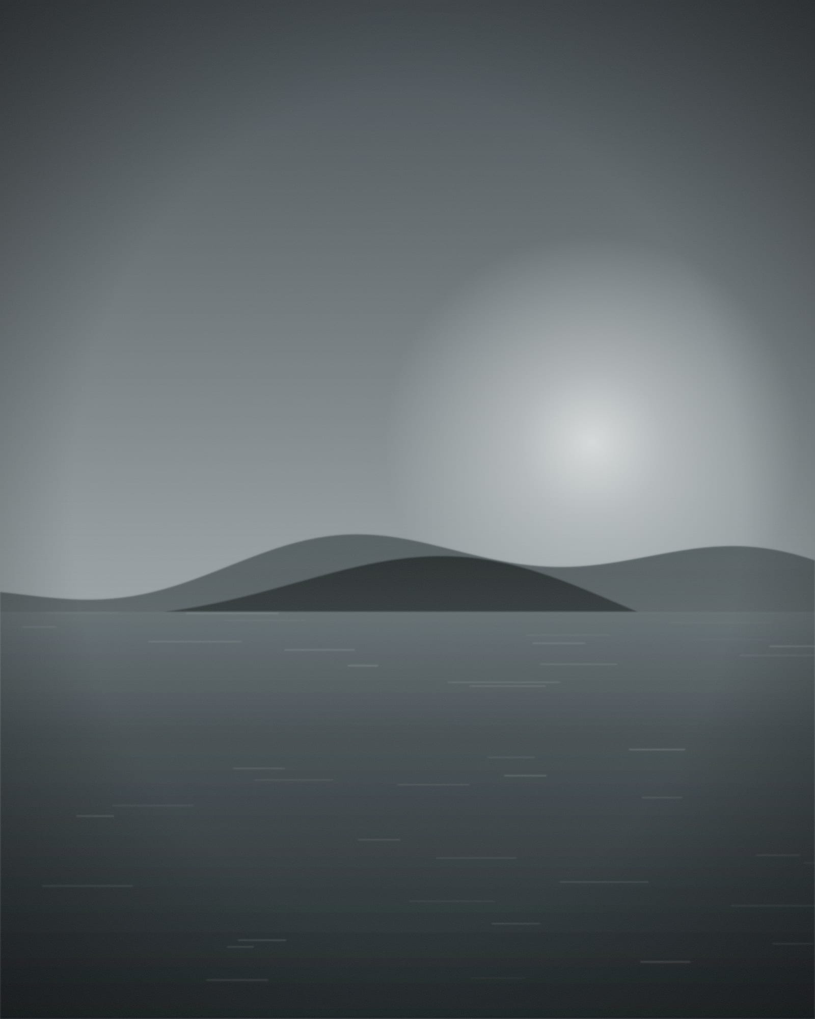 A calm bay before sunrise